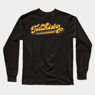 Touchdahn Funny Pittsburgh Football Steel City 412 Italics Long Sleeve T-Shirt